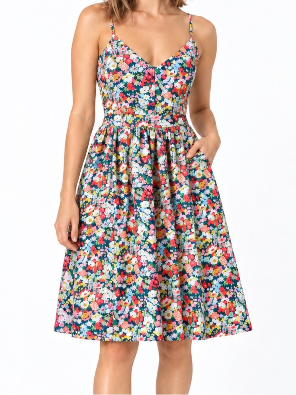 J.Crew x Liberty Thorpe Floral Cotton dress Size 4 G3927 Pockets
